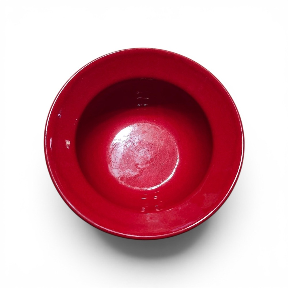Waechtersbach Germany Red Rimmed Cereal Soup Bowl 6.75 Fun Factory Shiny Ceramic
